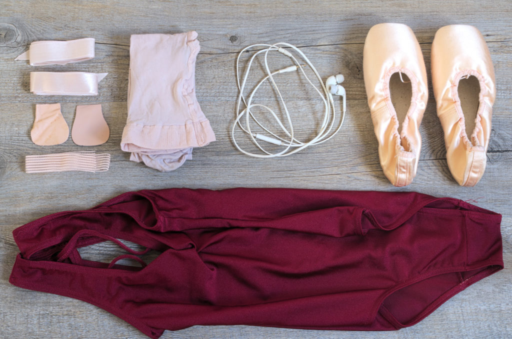 Ballet equipment on wooden floor